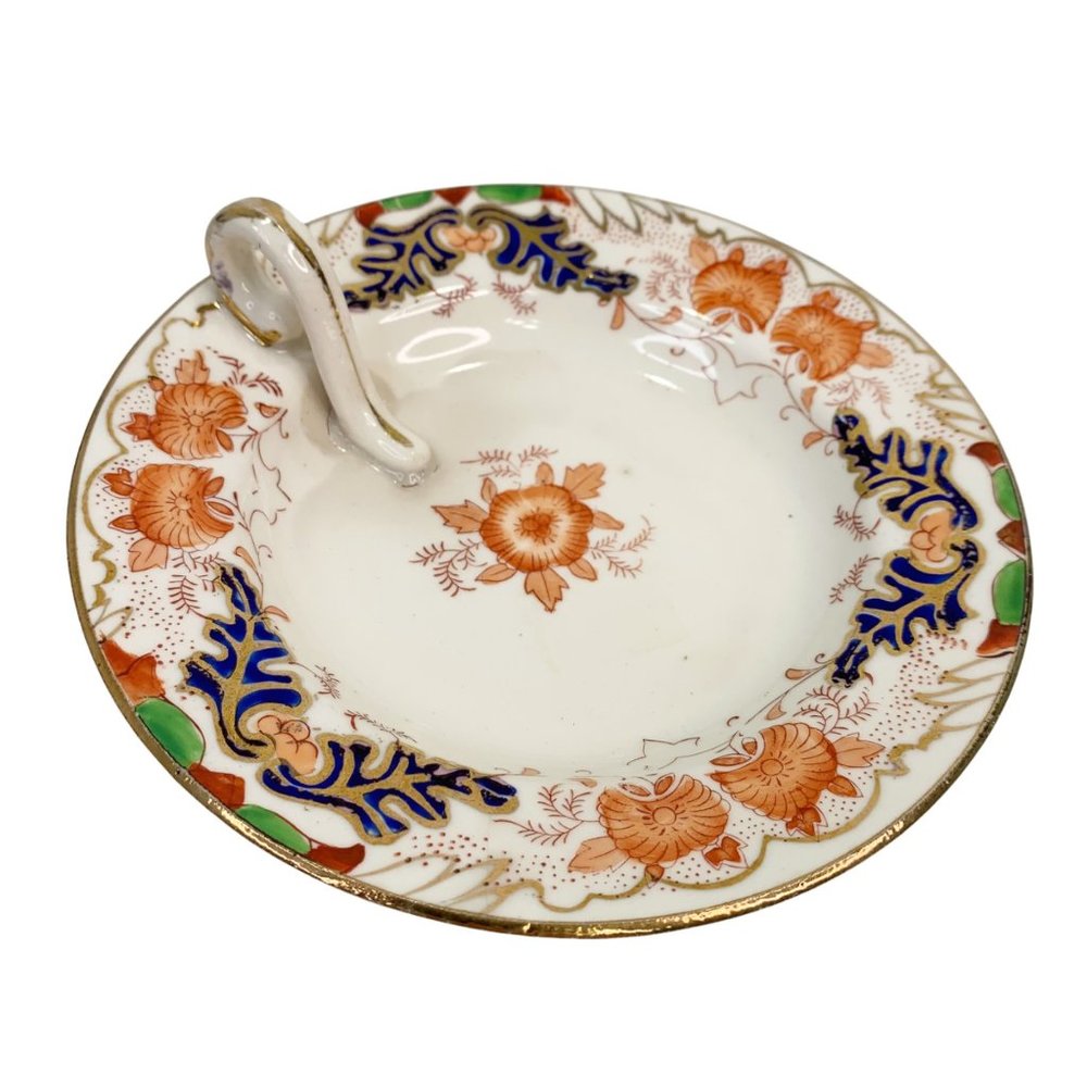 Vintage Moriyama Mori Machi Nappy Dish Trinket Floral Hand Painted Japan 1920s